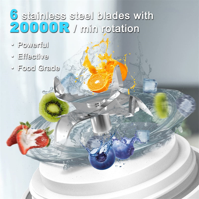 Portable Personal 6-Blade Mini Blender for Shakes and Smoothies