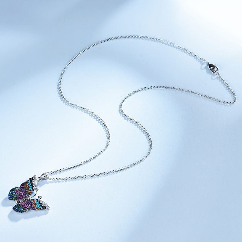 Sterling Silver Vintage Butterfly Necklace