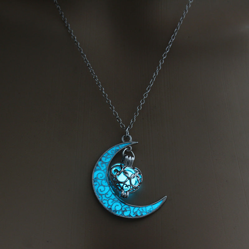 Glowing Pendant Necklaces Silver Plated Chain Necklace