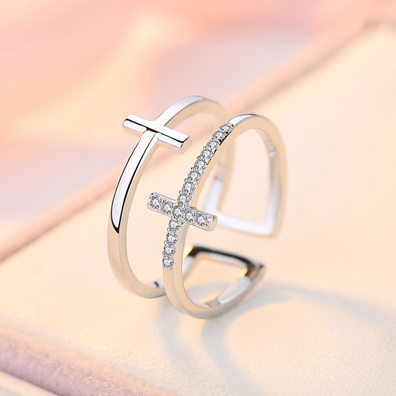 Double Cross Miniature Ring - Kaldas Online Shopping