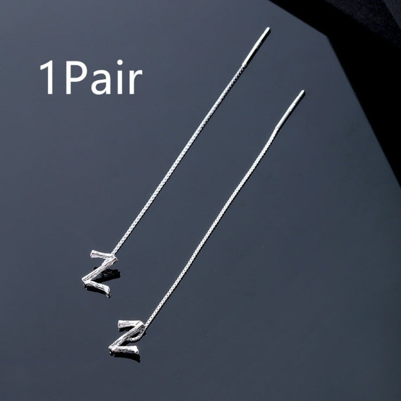 925 Sterling Silver Letters Drop Earrings