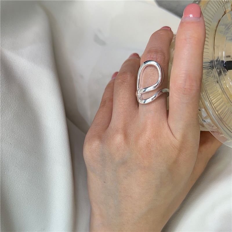 925 Sterling Silver Line Winding Ring