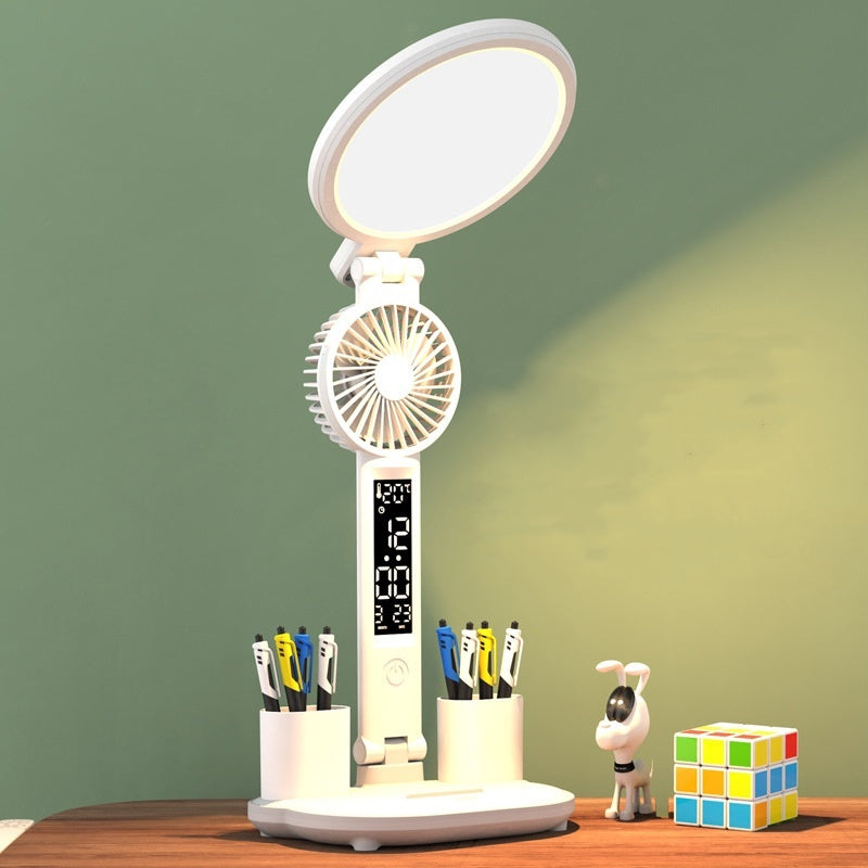 Foldable LED Desk Lamp with Dimmable LED Fan Light