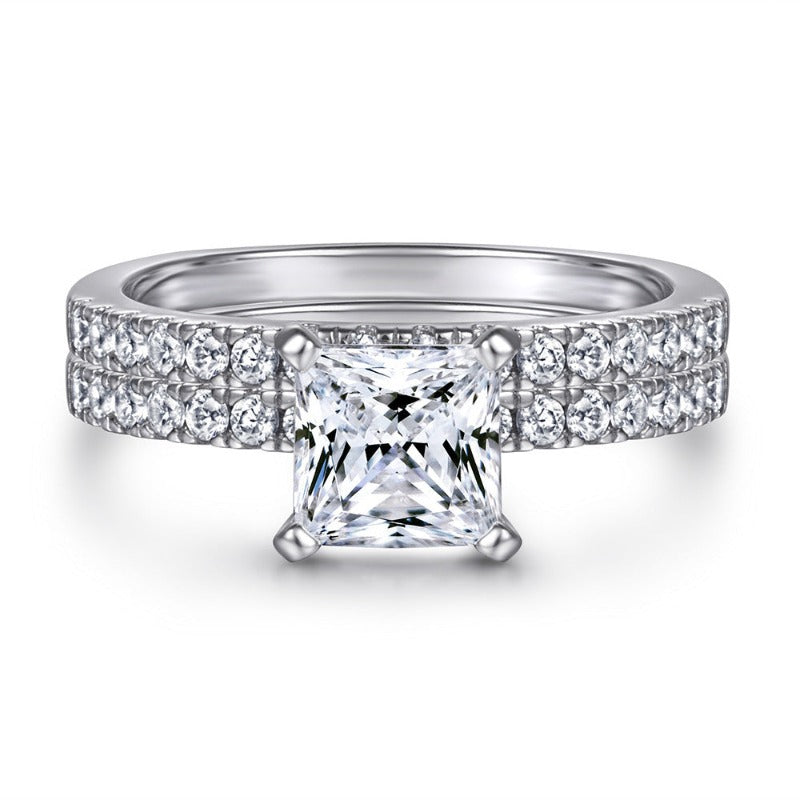 S925 Sterling Silver 2 Pieces Ring set