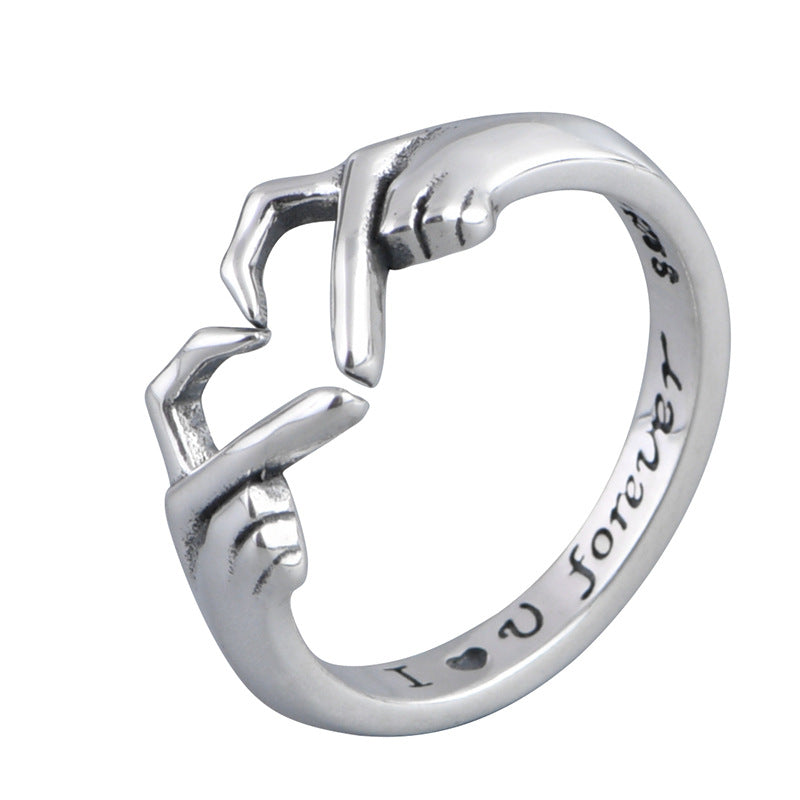 Heart Hand Hug Ring - Kaldas Online Shopping