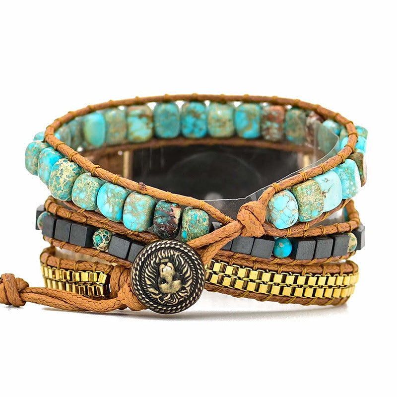 Large Turquoise Bead Boho Watch Band