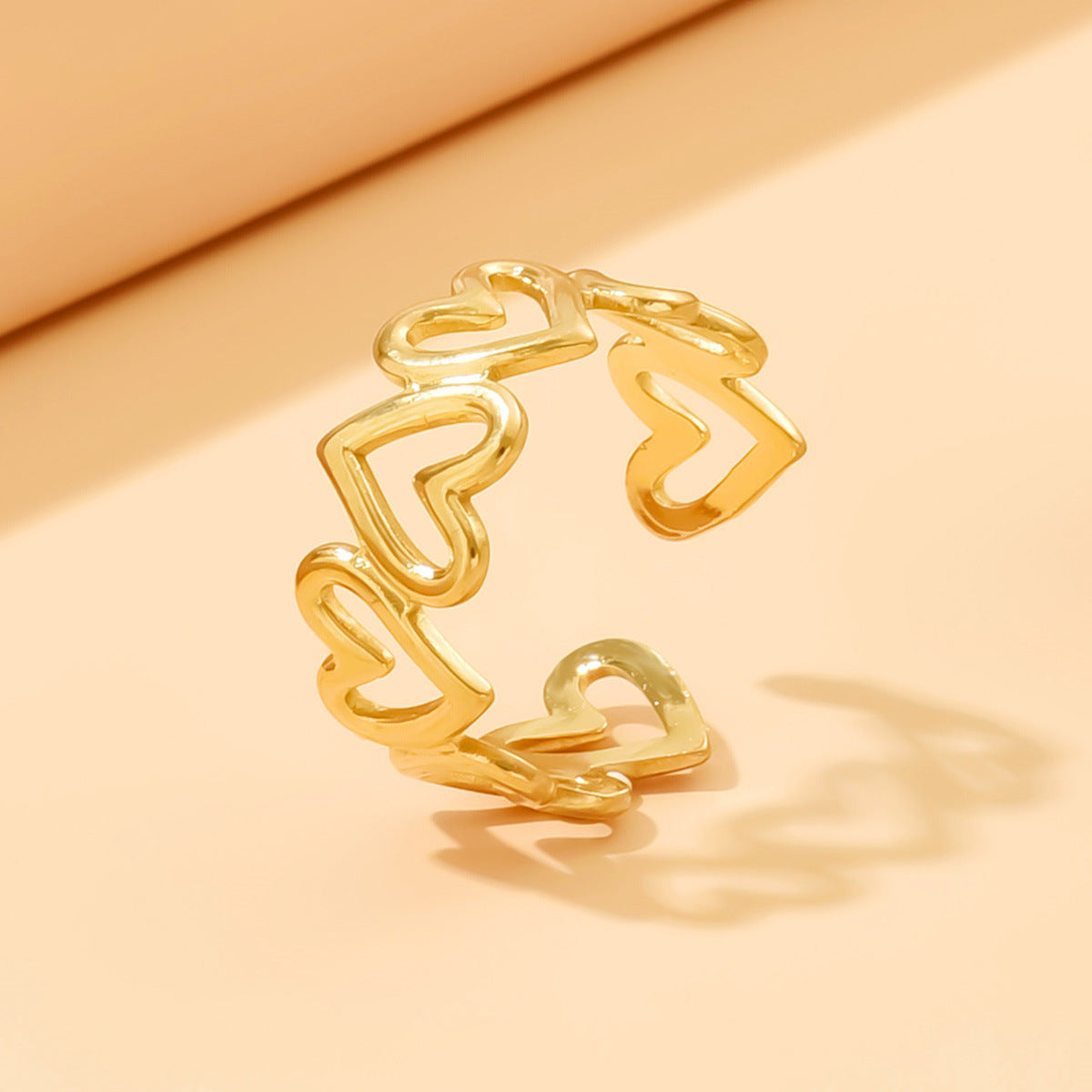 Stainless Steel Heart-shaped Ring - Kaldas Online Shopping