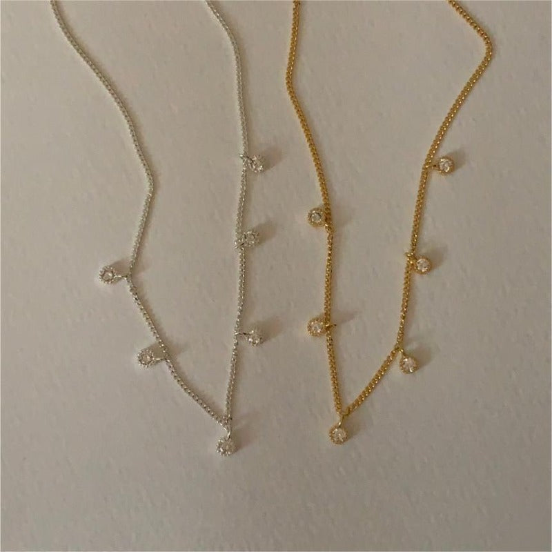 S925 Sterling Silver Zircon Necklace