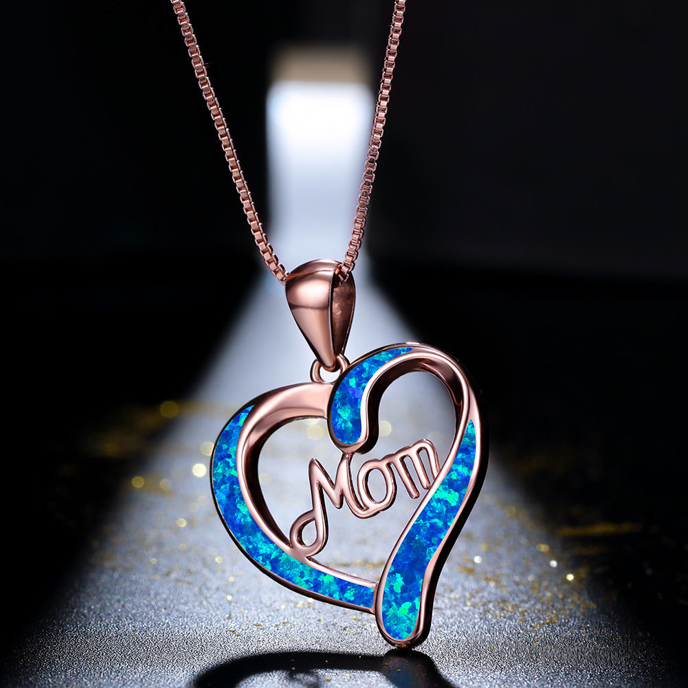 Love-shaped MOM Letter Necklace - Kaldas Online Shopping