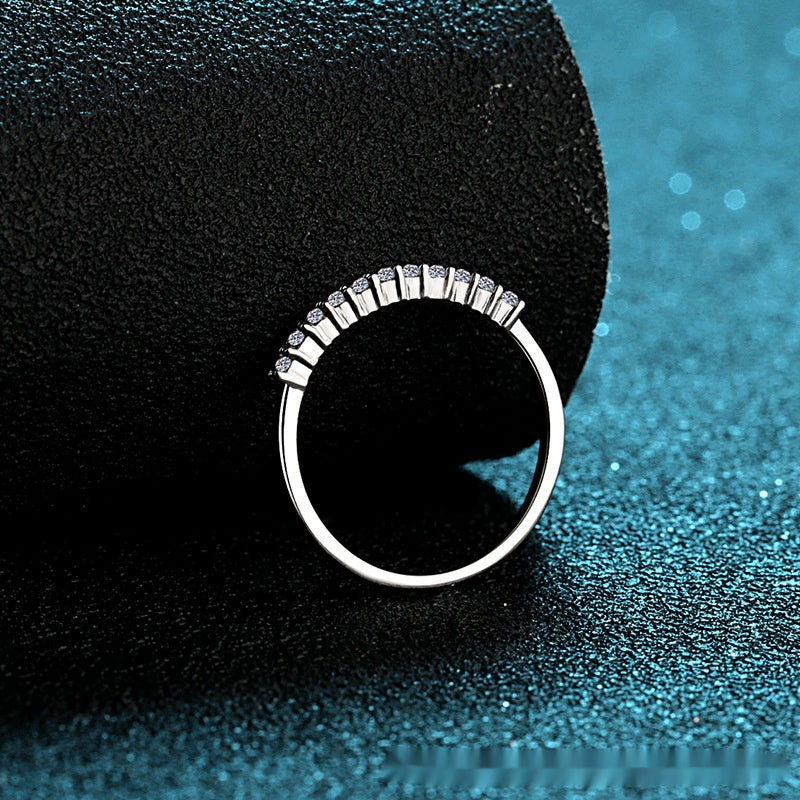 S925 Sterling Silver Ring 16 Points Moissanite Ring