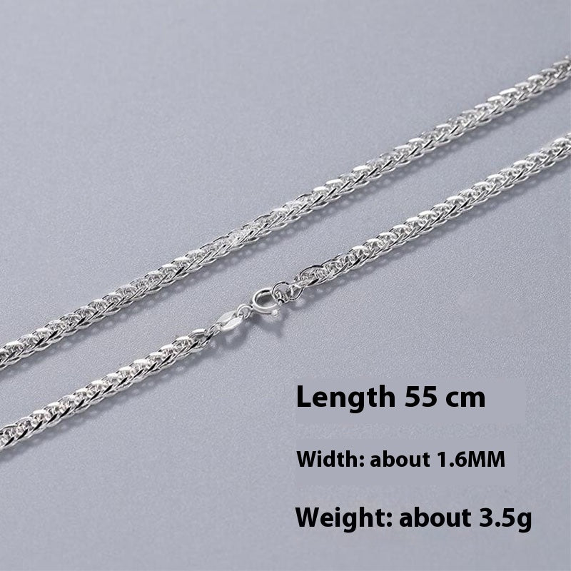 S925 Sterling Silver Chopin chain Necklace