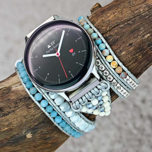 Natural Stone Crystal Woven Watch Band