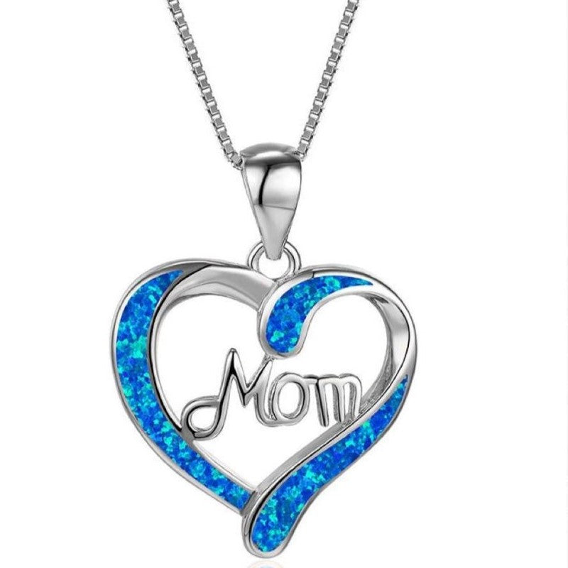 Love-shaped MOM Letter Necklace - Kaldas Online Shopping