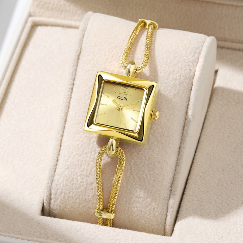 Antique Style Square Plate Alloy Bracelet Watch
