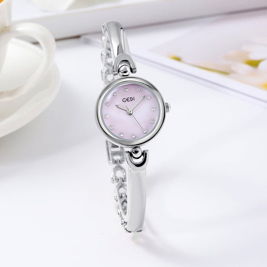 Exquisite Round Dial Bangle Quartz Watch