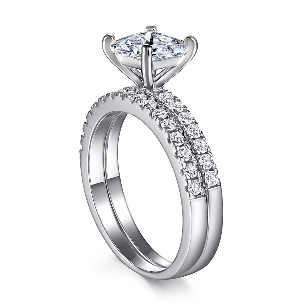 S925 Sterling Silver 2 Pieces Ring set