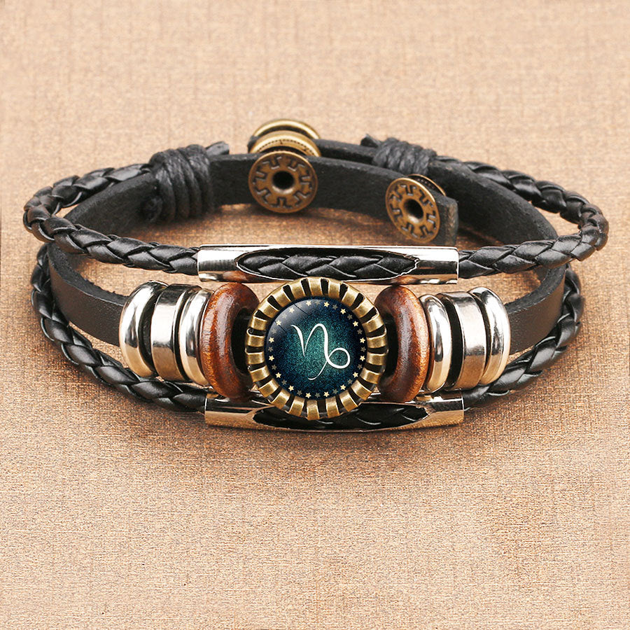 Zodiac Leather Bracelet - Kaldas Online Shopping