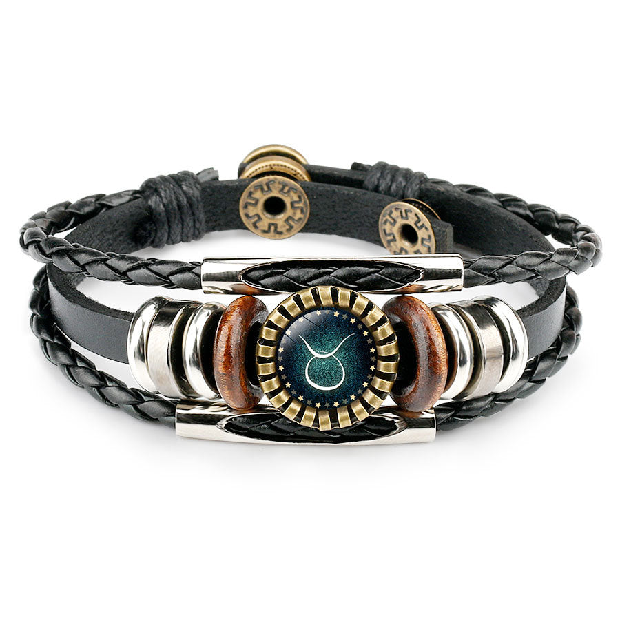 Zodiac Leather Bracelet - Kaldas Online Shopping