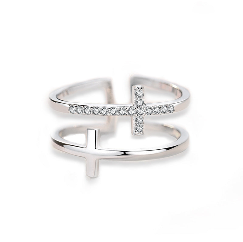 Double Cross Miniature Ring - Kaldas Online Shopping