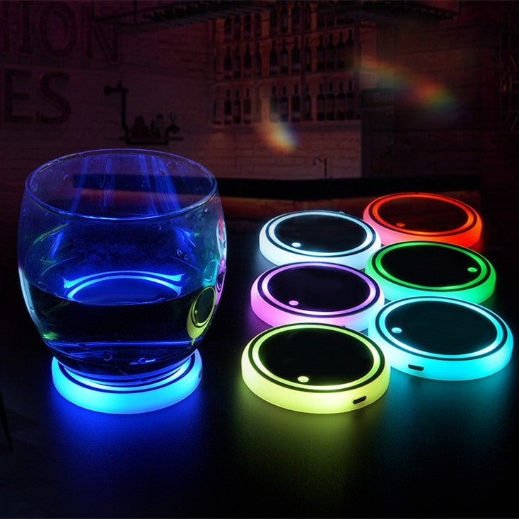 LED Light-up Coaster with Solar and USB Charging