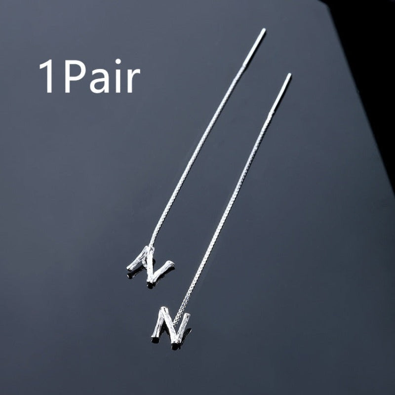 925 Sterling Silver Letters Drop Earrings