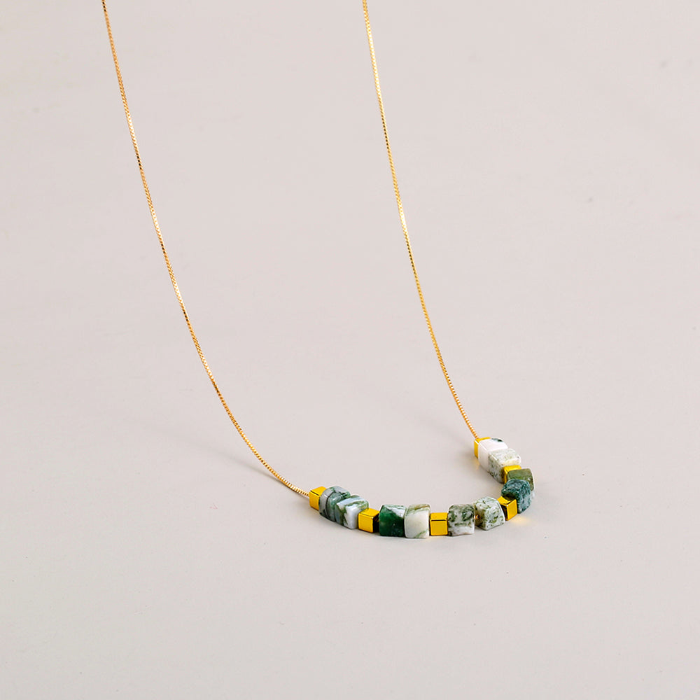 Squares Natural Stone Necklace - Kaldas Online Shopping