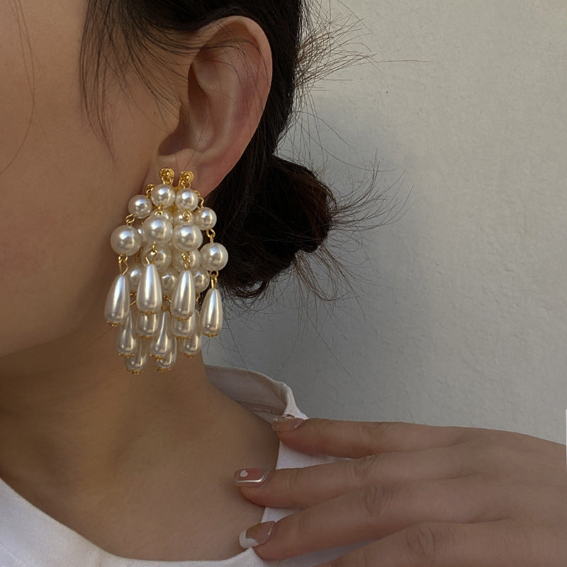 Vintage Pearl Tassel Earrings