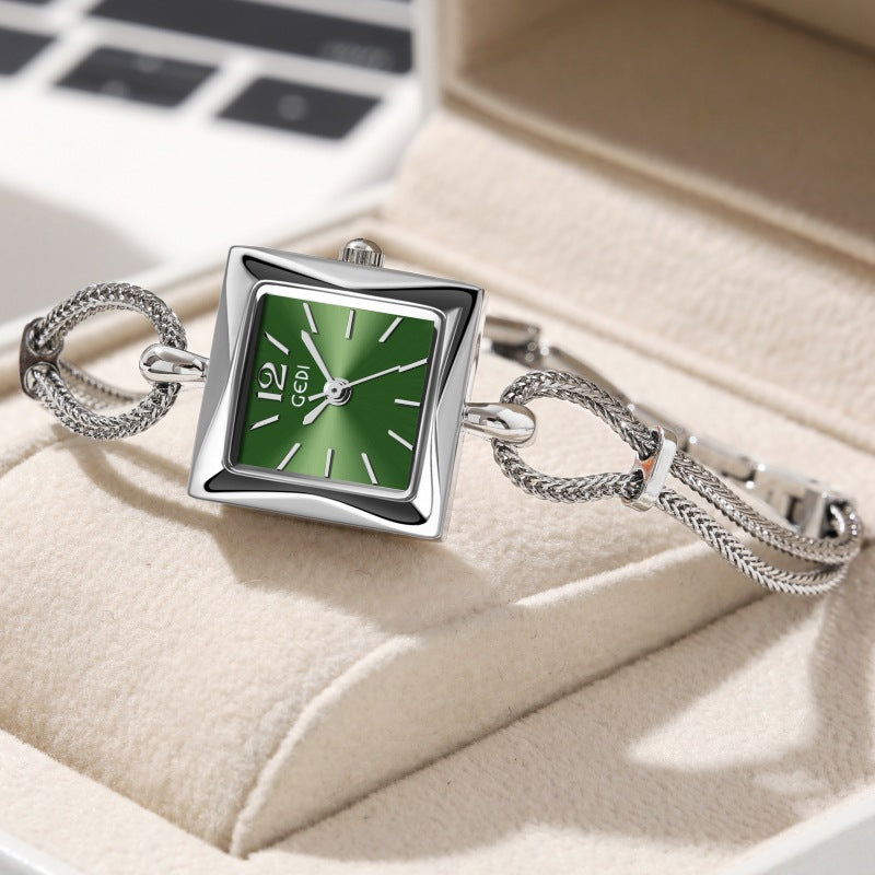 Antique Style Square Plate Alloy Bracelet Watch