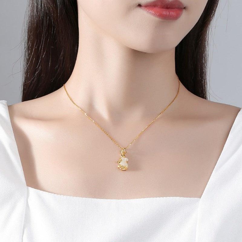 Sterling Silver Cute Rabbit Necklace