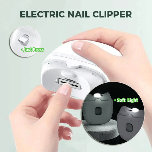 Rechargeable Electric Nail Scissors: Automatic Nail Trimmer & Polisher with Light for Children and Adults