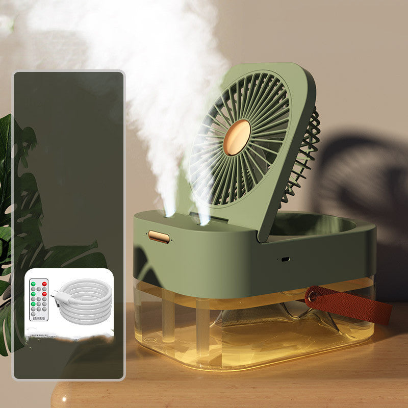 Portable Mist Fan: USB-Powered Air Cooler & Humidifier with Night Light