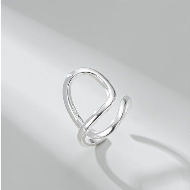 925 Sterling Silver Line Winding Ring