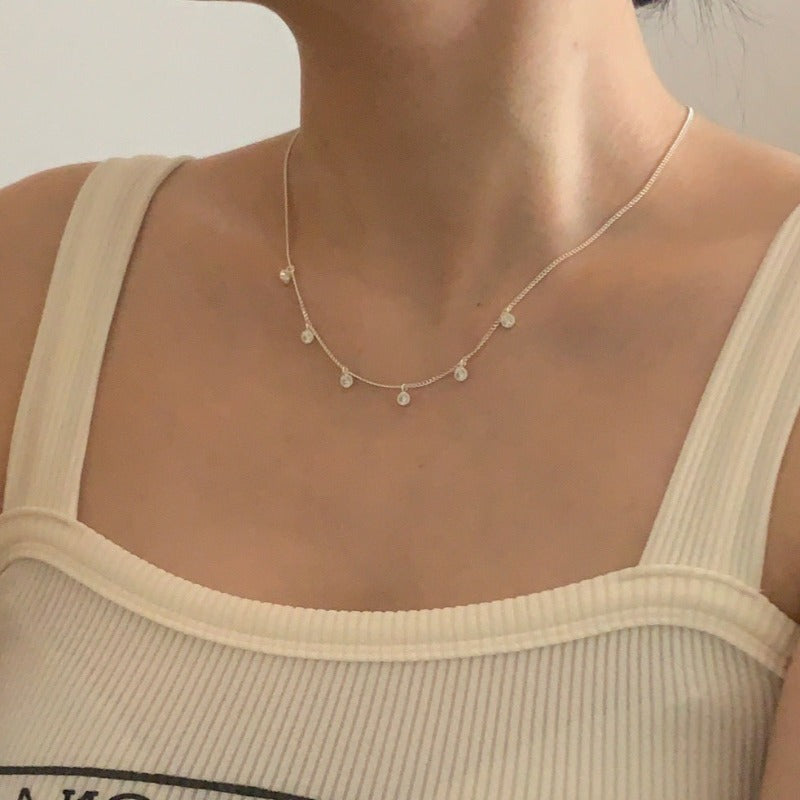 S925 Sterling Silver Zircon Necklace