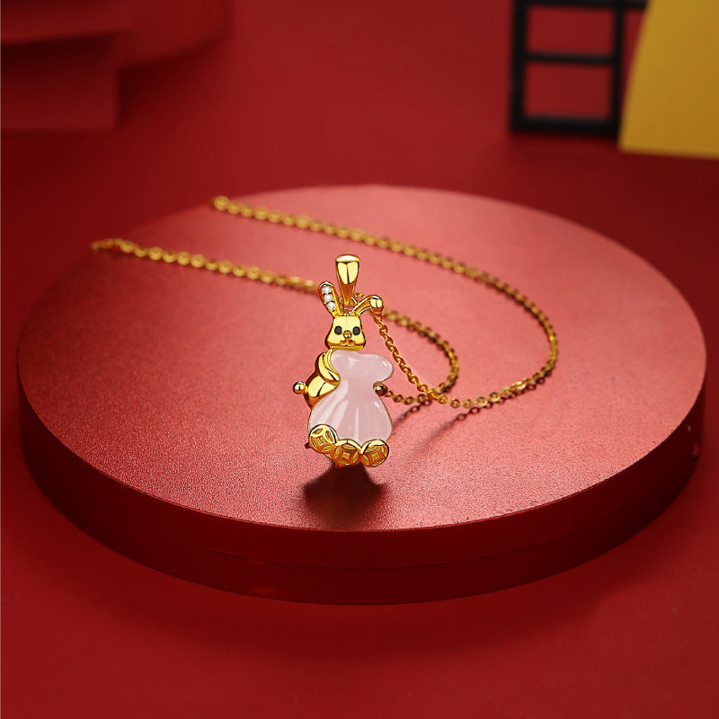 Sterling Silver Cute Rabbit Necklace