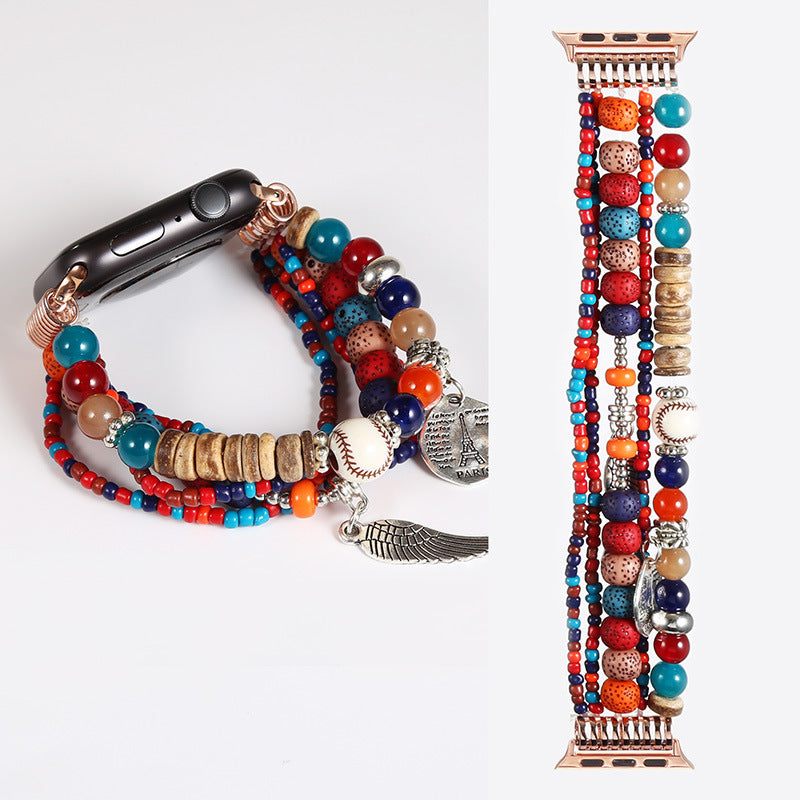 Handmade Beaded Bracelet Watch Band - Kaldas Online Shopping