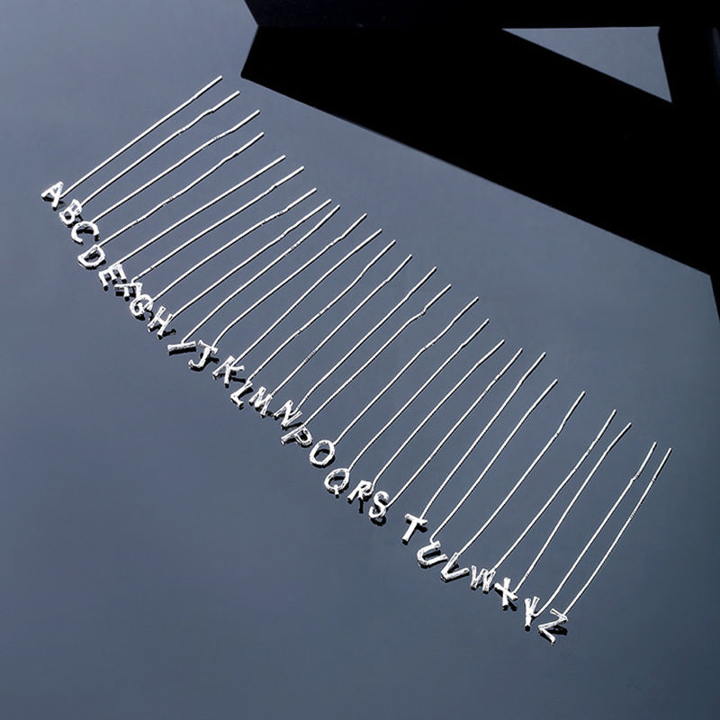 925 Sterling Silver Letters Drop Earrings