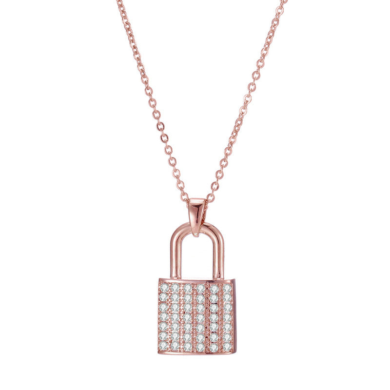 Zircon Lock Necklace - Kaldas Online Shopping