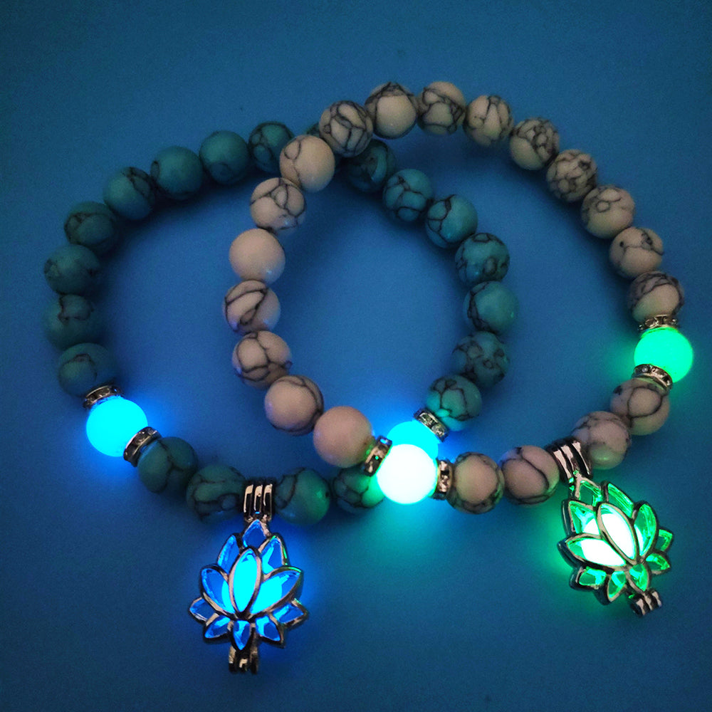 Glow Energy Lotus Natural Stone Bracelet - Kaldas Online Shopping