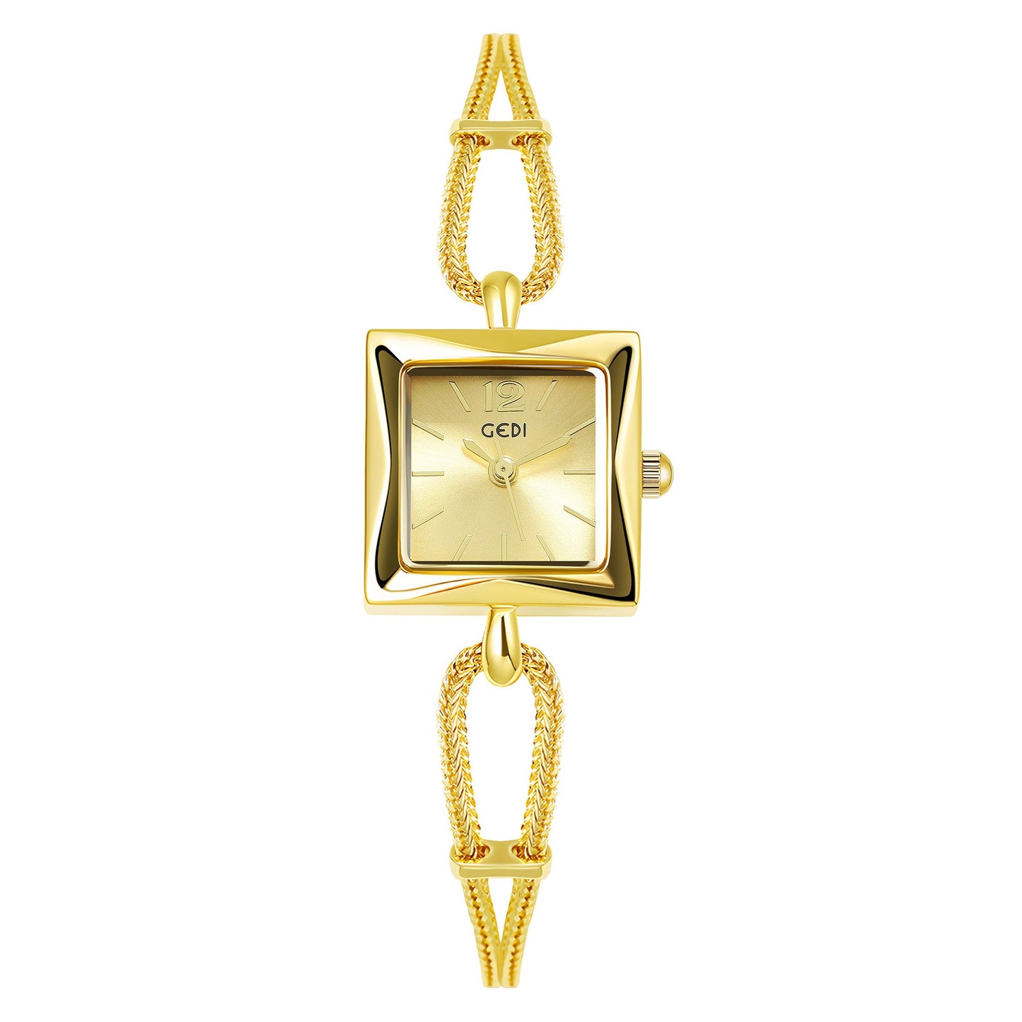 Antique Style Square Plate Alloy Bracelet Watch