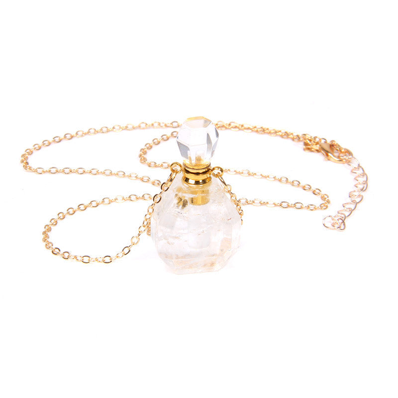 Perfume bottle Crystal Necklace - Kaldas Online Shopping