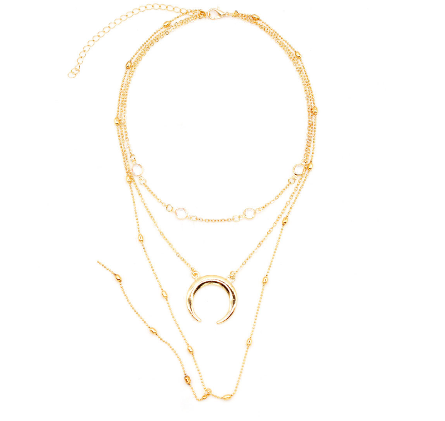 Multilayer Crescent Necklace - Kaldas Online Shopping