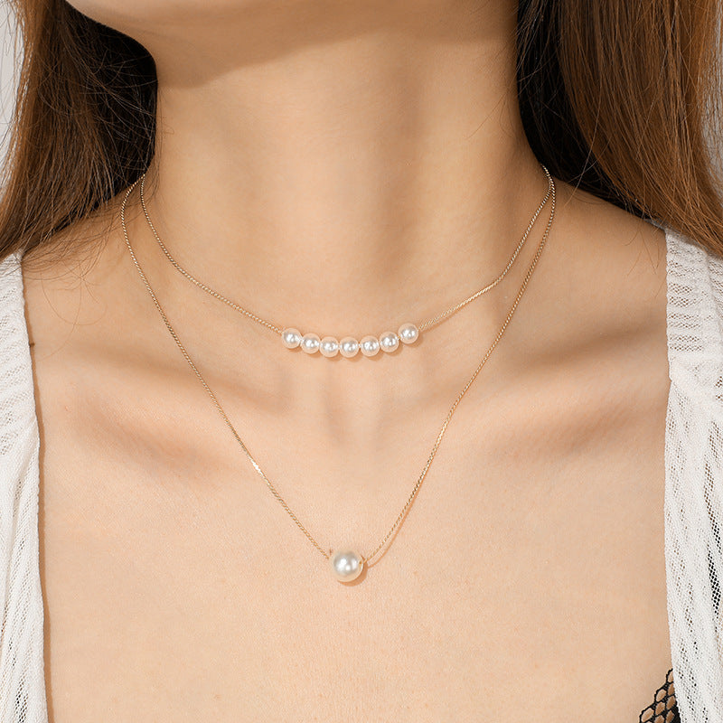 Double Pearl Necklace - Kaldas Online Shopping