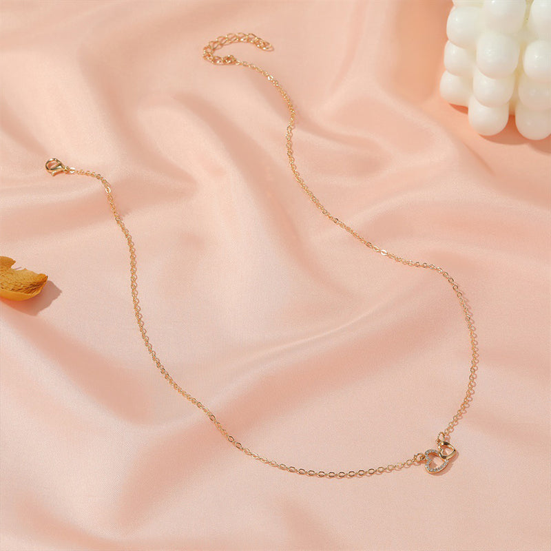 Double Peach Heart Necklace - Kaldas Online Shopping