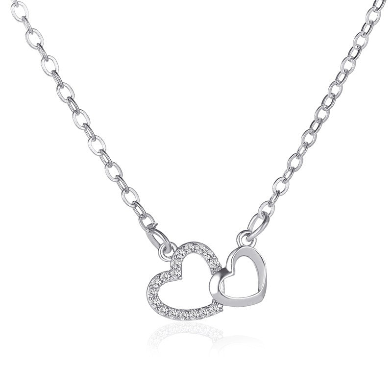 Double Peach Heart Necklace - Kaldas Online Shopping