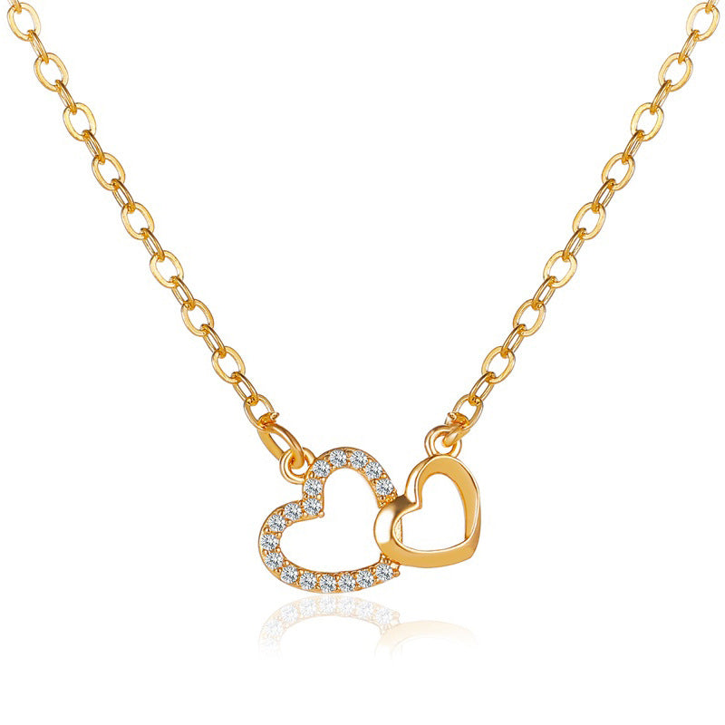 Double Peach Heart Necklace - Kaldas Online Shopping