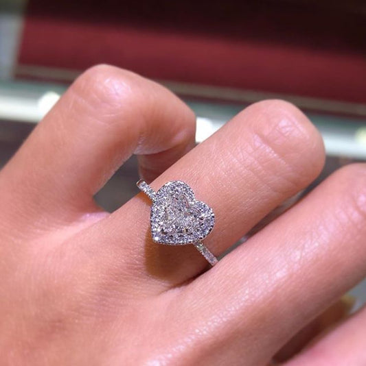 Creative Heart-shaped Diamond Ring - Kaldas Online Shopping
