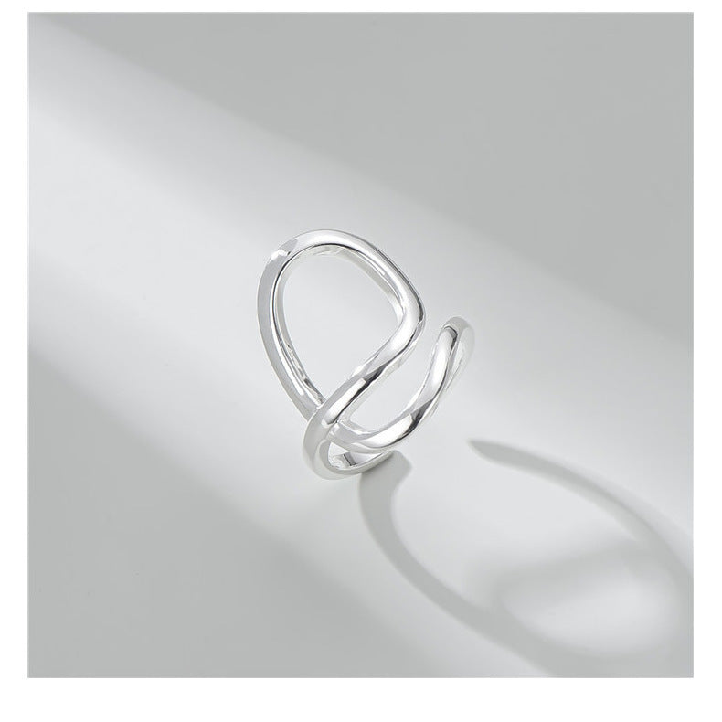 925 Sterling Silver Line Winding Ring