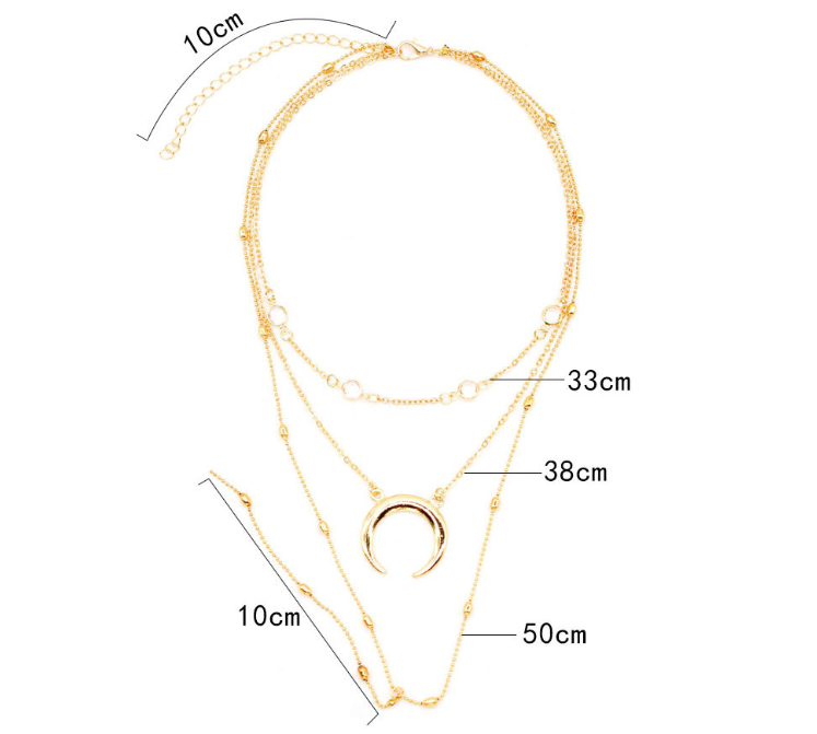 Multilayer Crescent Necklace - Kaldas Online Shopping