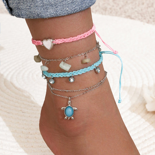 Fashion Hand-woven Blue Anklet - Kaldas Online Shopping