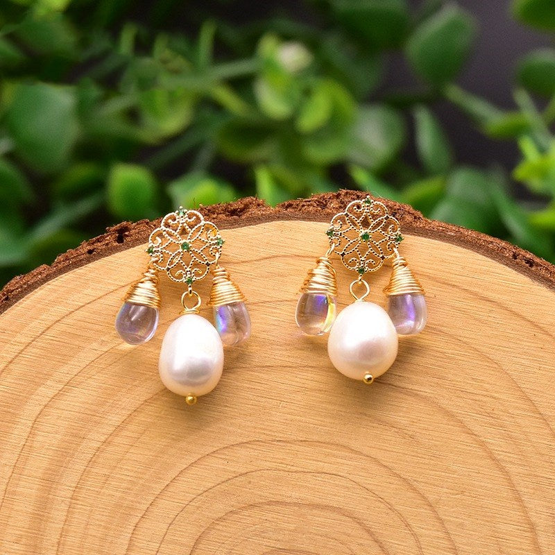 Natural Baroque Pearl Earrings - Kaldas Online Shopping